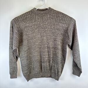 Pronto Uomo Brown Rib Knit Long Sleeve Crew Sweater Mens Large Preppy